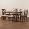 Baxton Studio Lanier Modern and Contemporary Grey Fabric and Walnut Brown Finished Wood 6-Piece Dining Set 174-9883-10923-10520-Zoro - alternate 9